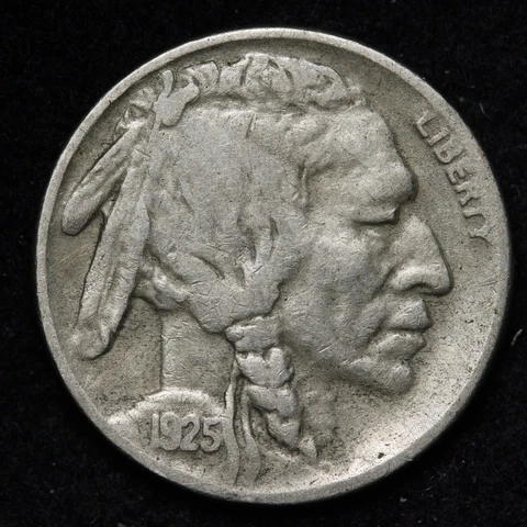 1925-D 2 1/2 Feather ERROR Buffalo Nickel CHOICE VF E175 QRCM Cover
