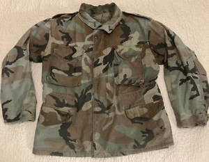 VTG M65 Field Jacket Medium/Short Woodland Camo Faded, Torn, Small Holes/Tears - Picture 1 of 11
