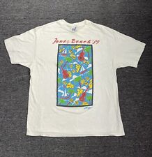 Vintage 1989 Beach Boys Jones Beach Graphic T-Shirt by Hanes ~ Size XL ~ White