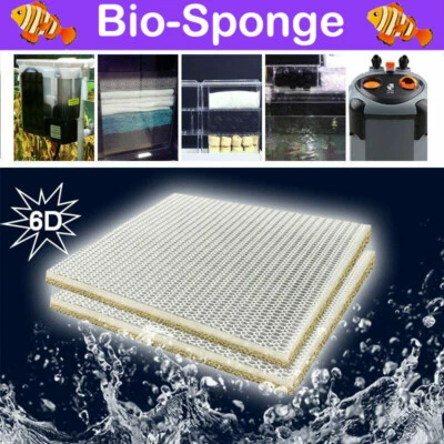 6 Layers Aquarium Filter Sponge No Glue Biochemical Cotton Fish Tank Filtration - Image 1 of 4