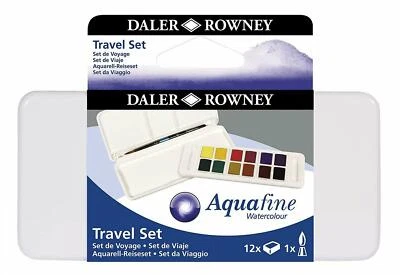 Daler Rowney Aquafine 12-pc Watercolour Travel Box Set  - Image 1 of 4