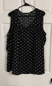 Basic Editons Women’s Xxl Black And White Sheer Tank Top - Picture 1 of 14