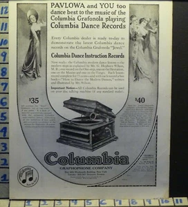 1914 COLUMBIA RECORD GRAMOPHONE MUSIC PHONOGRAPH SING VINTAGE ART AD  N46 - Picture 1 of 1