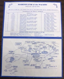 VINTAGE MARINELAND OF THE PACIFIC INFO SHEET WITH MAP OF THEME AMUSEMENT PARK - Picture 1 of 3