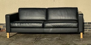 Good quality Danish 3 seater Leather Sofa Settee 15-20 Years Old. Good Condition - Picture 1 of 7