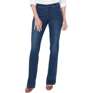 NYDJ NUOVO pantalone donna moderno utility stivaletto taglio jeans TEDO - Foto 1 di 2
