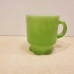 vintage Anchor Hocking Fire-King green Concord stacking coffee mug some stains - Picture 1 of 10