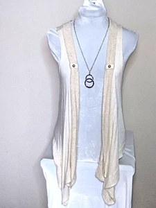 Timing Damen elfenbeinfarben vorne offen asymmetrisch vorne superweiche Weste - Medium - Bild 1 von 9