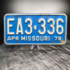 Vintage 1979 Missouri State Authentic Collectible Automobile License Plate