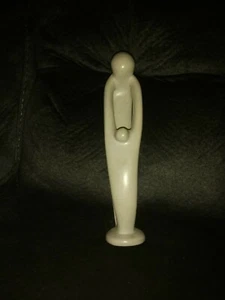 Abstract Hand Carved Soap Stone Family of 2 Figurine Art Sculpture Kenya - Picture 1 of 4