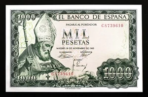 Spain- Estado Español. Billete. 1000 Pesetas. 1965. Madrid. SC/UNC. - Imagen 1 de 2