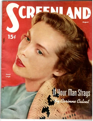 SCREENLAND Magazine Aug. 1951, Janet Leigh, Jane Russell, Florence Marly, MORE++ — 第 1/4 张图片