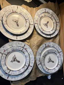 Totally today Coastal Lighthouse Nautical Decor 4 dinner and 4 salad plates - Picture 1 of 11