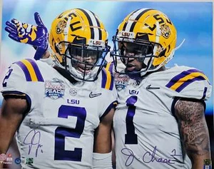 Ja'Marr Chase & Justin Jefferson Signed LSU Tigers 16x20 Photo Beckett Witnessed - Picture 1 of 1
