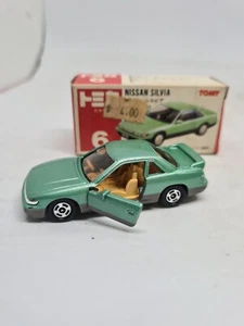 TOMICA # 6 - NISSAN SILVIA S13 Green New In BOX Vintage 1990 Made In JAPAN 1:59 - Picture 1 of 12