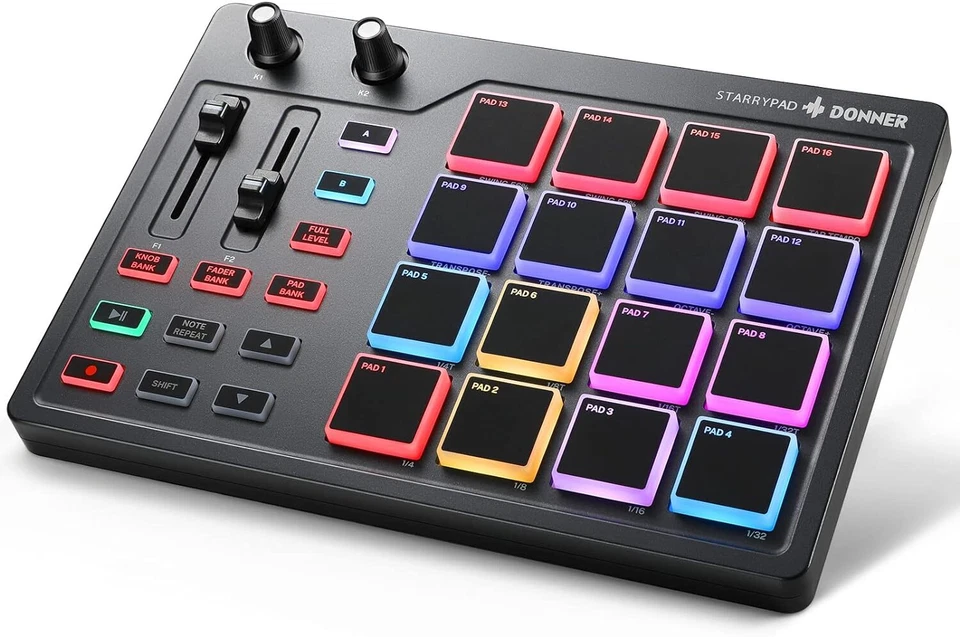 Donner MIDI Pad Controller Keyboard USB Typ-C, Professionelle Drum Pad Maschine - Bild 1 von 4