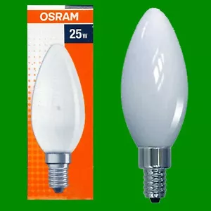 20x 25W Osram Frosted Candle Incandescent Filament Dimmable Light Bulbs SES E14 - Picture 1 of 1