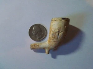 SELTENE BILD PFEIFENSCHALE MIT EINER KRONE & EINEM GESICHT AUF DER ANDEREN SEITE - Bild 1 von 1