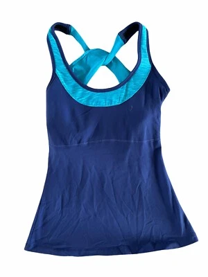 Бюстгальтер встроенный Lucy Activewear Twist Back Tank фиолетовый синий маленький - Изображение 1 из 4
