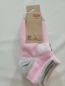 Levi’s Socks Kids Low Cut New With Tags 3 Pack Size 3Y/5Y Sm Pink, White, & Grey - Picture 1 of 4