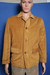 Vintage 50s 60s Styled outerwear by Saratoga tan corduroy button front jacket 38 - Picture 1 of 8