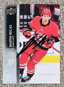 Martin Necas Signed 2021-22 Upper Deck UD #33 Carolina Hurricanes COA - Picture 1 of 3