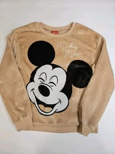 Mickey Mouse Sweater Light Pink Soft Long Sleeve Girl's Medium 7-9 - Picture 1 of 4