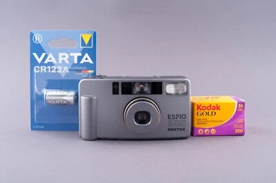 Pentax Espio AF ZOOM 35mm Point & Shoot Film Camera BOX - Image 1 of 4