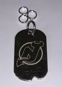 New Jersey Devils Hockey Dog Tag Extra Rings Sterling Silver NHL Authentic Logo - Picture 1 of 4