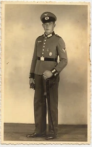 Portrait studio jeune homme militaire allemand - photo ancienne an. 1940 - Imagen 1 de 1
