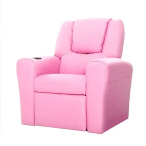 Keezi Kids Recliner Chair PU Leather Sofa Lounge Couch Children Armchair Pink - Picture 1 of 6