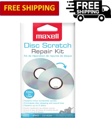 Kit de reparación de arañazos de disco Maxell, repara arañazos menores, elimina saltos de disco Foto 1 de 4
