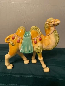 Rare Vintage Large Double Hump Standing Nativity Camel porcelain ceramic 9”T 9”L - Picture 1 of 11