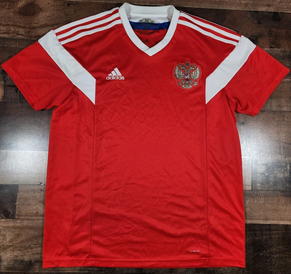 Russia Soccer Jersey Mens Large Red Adidas 2018 National Team World Cup - Image 1 of 4
