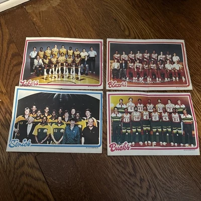 Lot of 4 1980-81 Topps Team PinUp Lakers (Magic Kareem) Bucks Sonics Blazers NBA - image 1 of 4