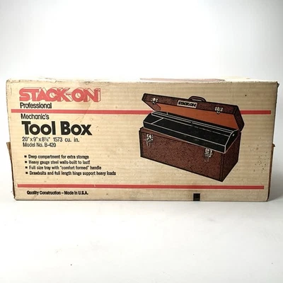 Stack-On Professional Mechanic’s Tool Box 20” X 9” X 8 5/8” B-420 Vintage Sealed - Image 1 of 4