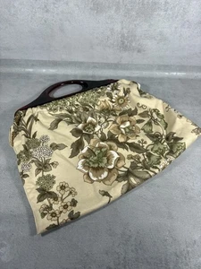 Retro Vintage Nähen Stricken Tasche skurril Gobelin Blumen Griffe - Bild 1 von 7