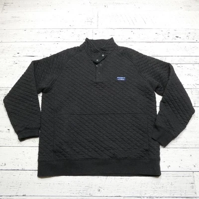 Suéter LL Bean Pullover Para Hombres Grande Gris Acolchado A Presión Cuello Simulado Ajuste Tradicional Foto 1 de 4