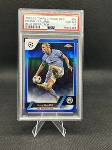 2022-23 Topps Chrome UCC Erling Haaland Blue Refractor /150 Psa 10 Man City BVB  - Bild 1 von 3