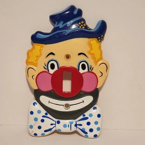 Clown Light Switch Plate Cover Vintage Colorful Bow tie **READ** - Picture 1 of 9