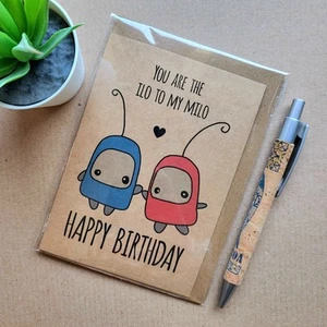 Ilomilo Birthday Card - Cute Ilo Milo Geeky Video Game Gamer card - Picture 1 of 4