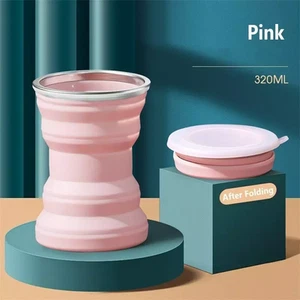 Travel Tea Coffee Collapsible Silicone Cup Folding Water Cup Drinking Mug - Picture 1 of 19