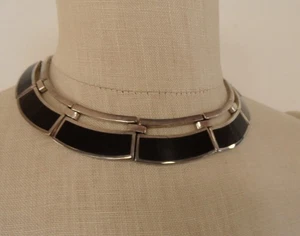 Gargantilla Collar Vintage TAXCO, México ODC TD-27 Ónix Negro PLATA ESTERLINA 950 - Imagen 1 de 8