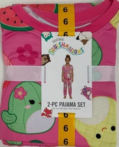 Squishmallows NWT Girls Size 6 Pajama Set w/ Jogger Pant - Silky Soft! - Picture 1 of 3