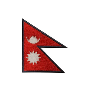Nepal Country Flag Patch Iron On Patch Sew On Badge Embroidered Patch - Picture 1 of 1