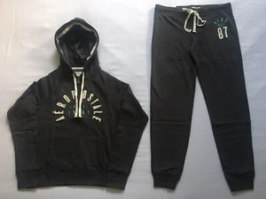 Aeropostale Women's Dark Gray Hoodie & Sweat Pants Jogger Matching Set XS - XXL - Picture 1 of 12