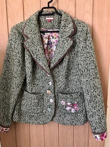 Joe Browns Jacket Size UK 16 Green Tweed Floral Blazer Coat - Picture 1 of 6