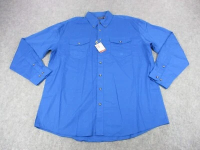 NUEVA Camisa Roper Extra Grande Azul Abotonada Manga Larga Vaquero Occidental Rodeo Foto 1 de 4