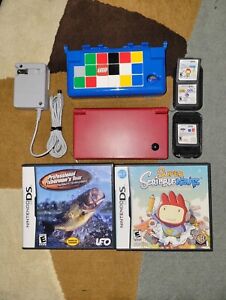 Bundle-Nintendo DSi TWL-001(USA) Handheld Console - RED with 5 Games