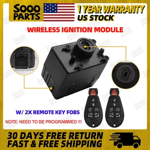Wireless Ignition Module w/ Remote Key For 11-14 Jeep Dodge Chrysler Ram 601-082 - Picture 1 of 12